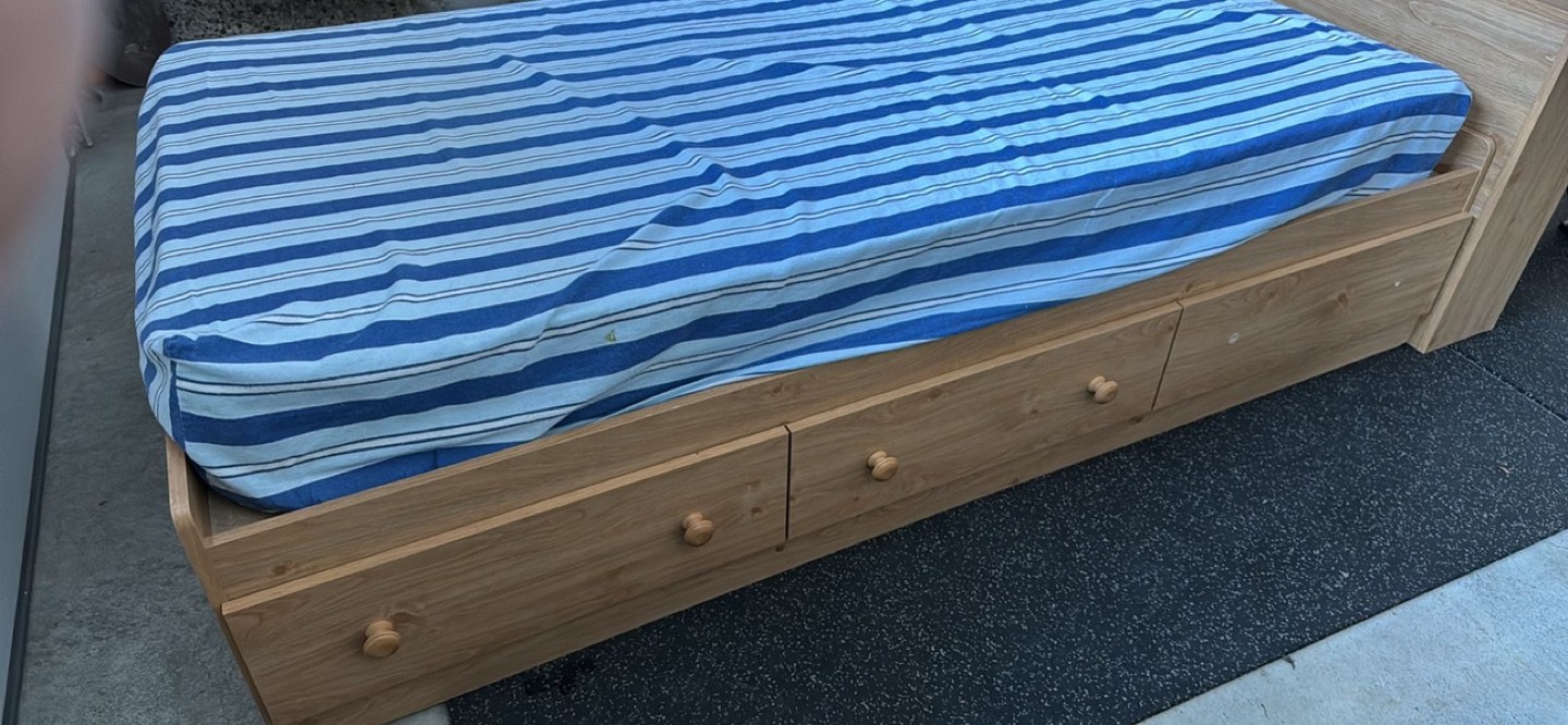 Twin Bed Frame with Storage Drawers