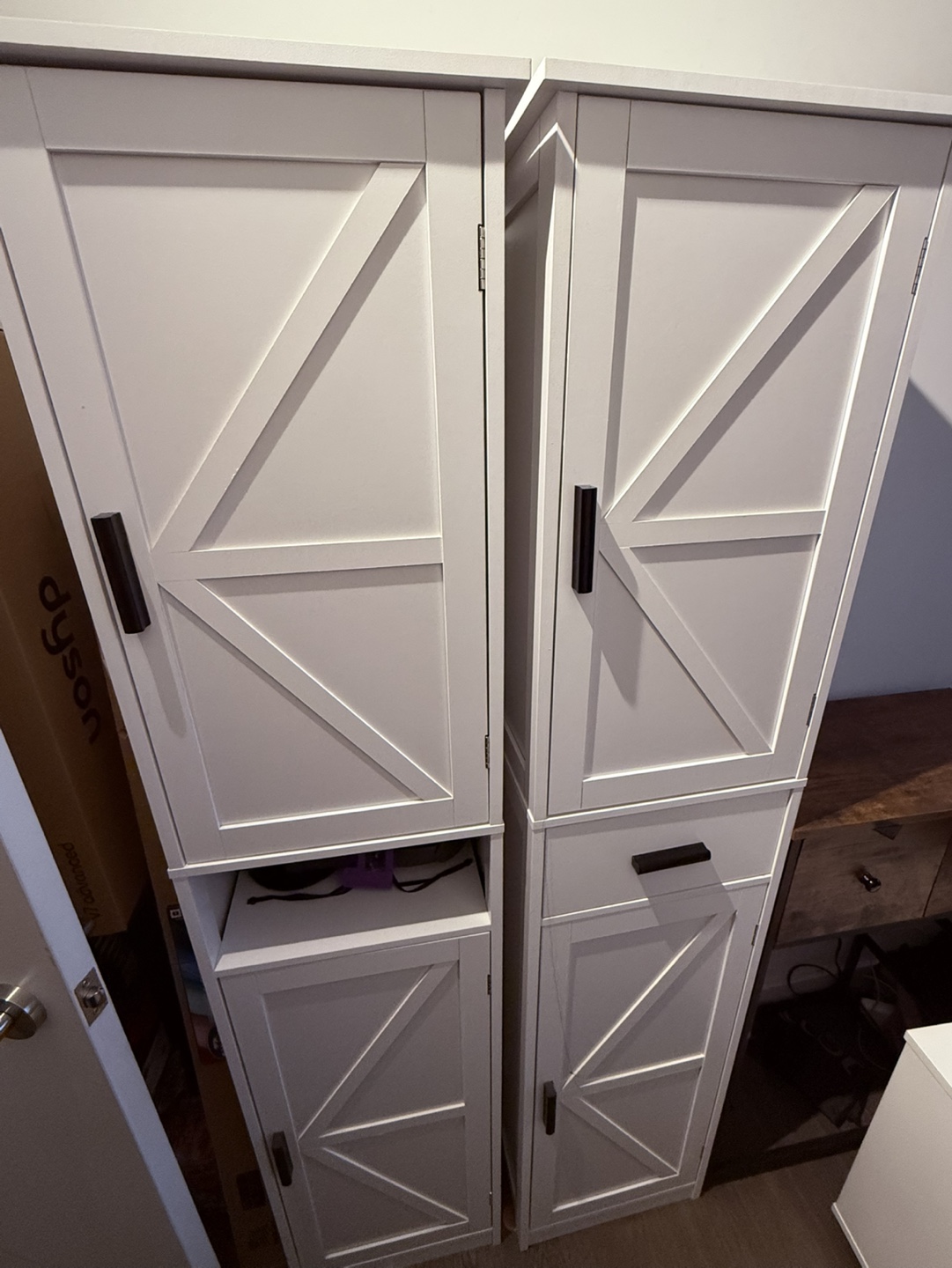 2 White Storage Cabinet