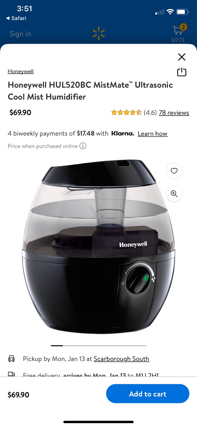 Honeywell MistMate Ultrasonic Cool Mist Humidifier