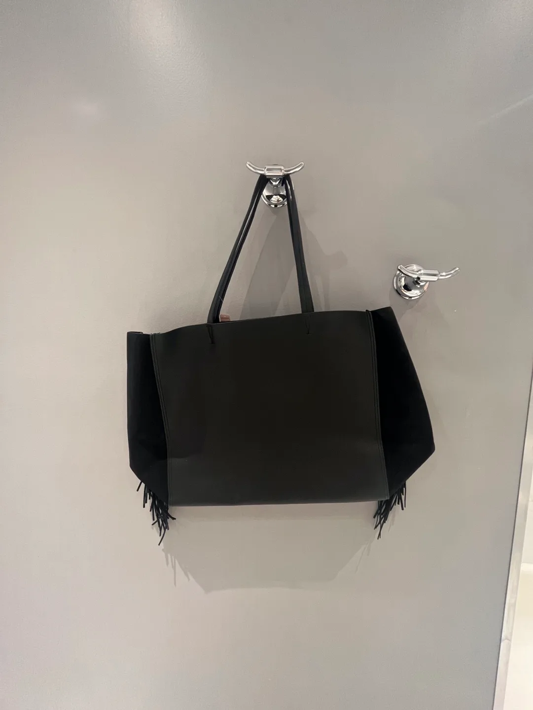 Victoria's Secret Black Fringe Tote Bag image indicator(2)