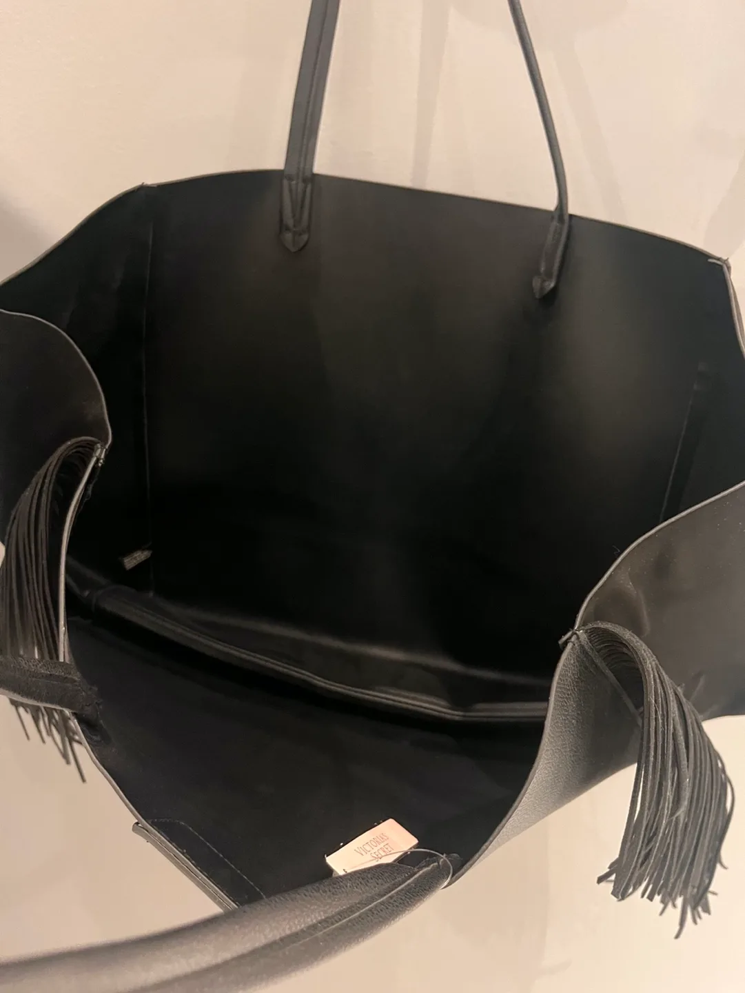 Victoria's Secret Black Fringe Tote Bag image indicator(3)
