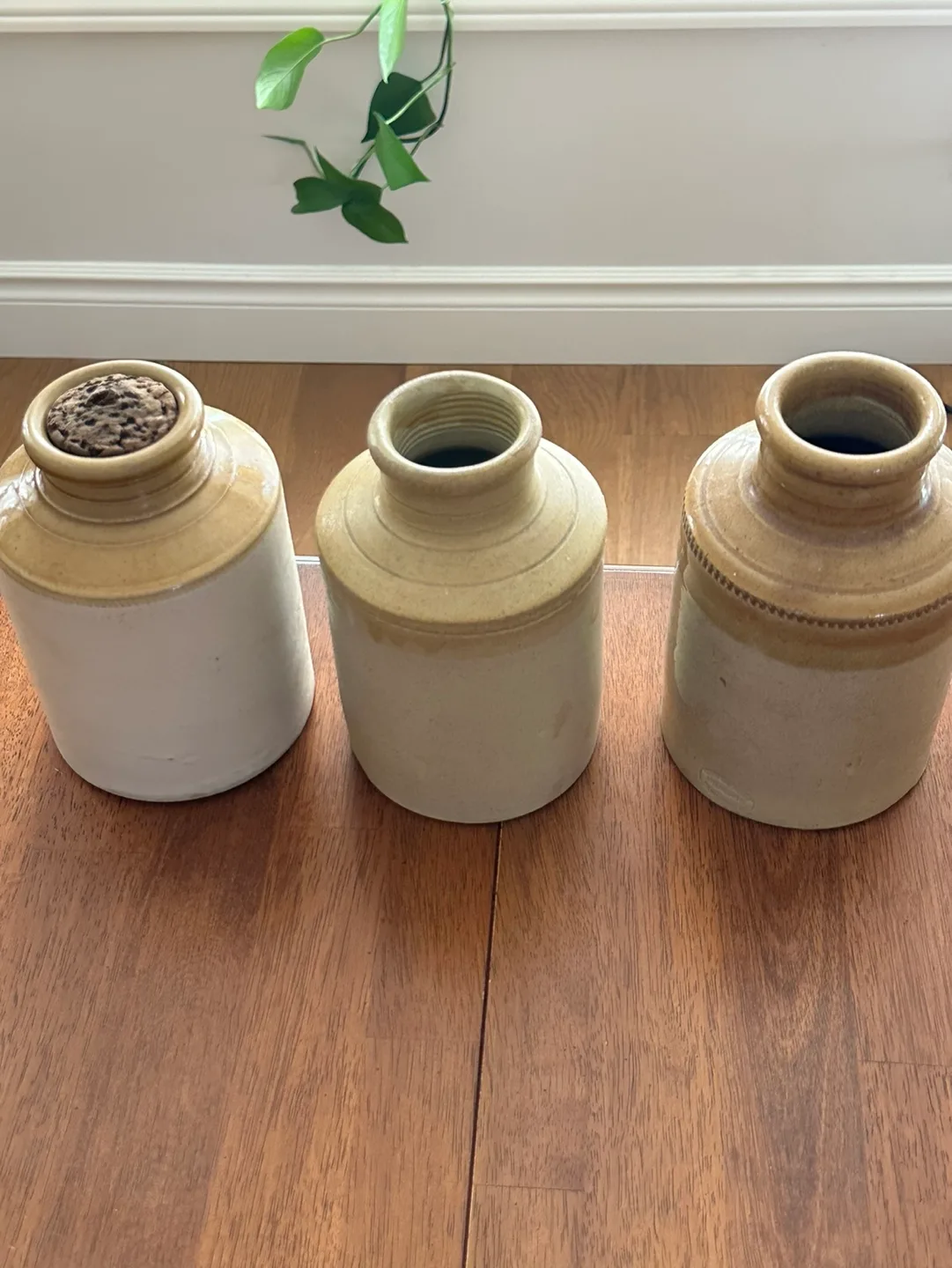 Antique stoneware jars