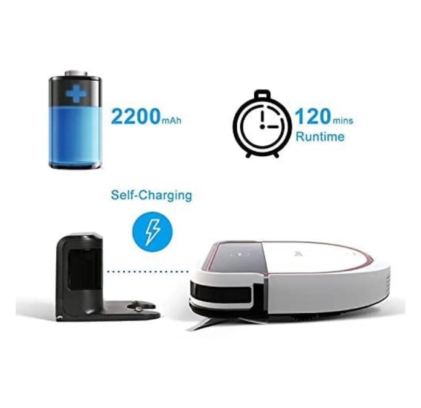 DIBEA Robot Vacuum w/ mop image indicator(3)