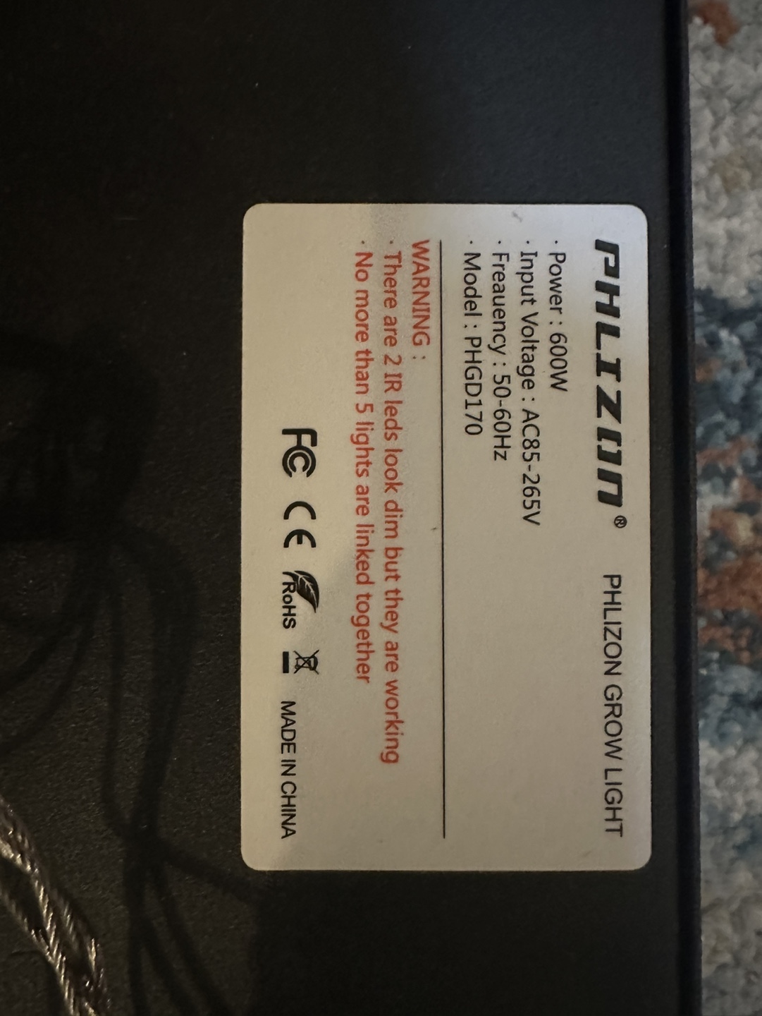 PHIZION Grow Light 600W - photo 4