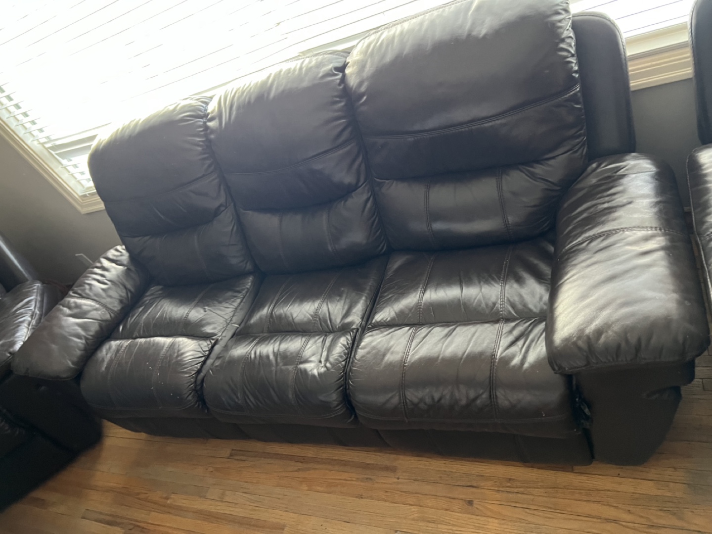 Brown Leather Recliner Sofa Set - photo 2