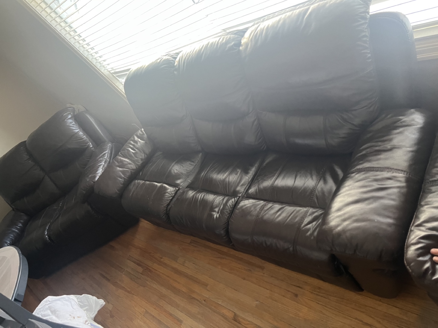Brown Leather Recliner Sofa Set