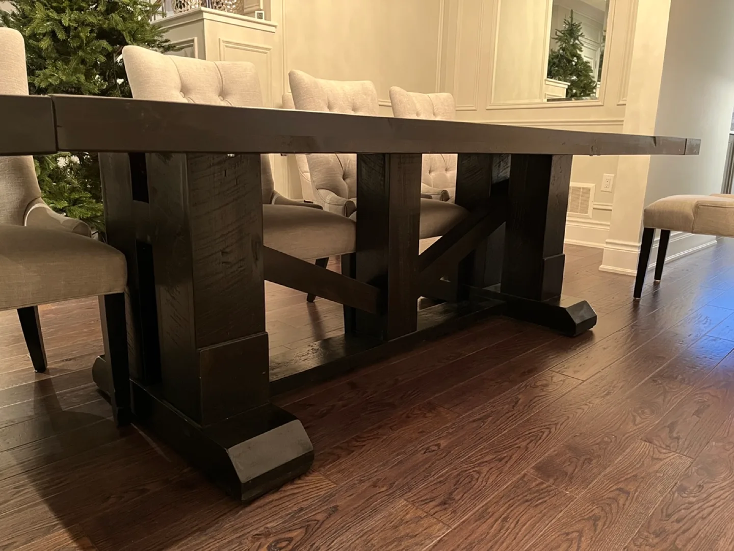 9ft Farmhouse Dining Table with 10 Chairs image indicator(2)