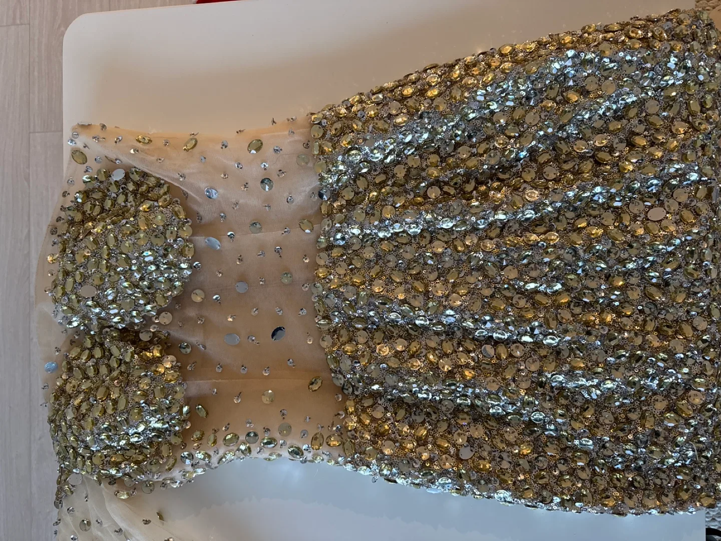 Beaded Long Sleeve Mermaid Gown image indicator(4)