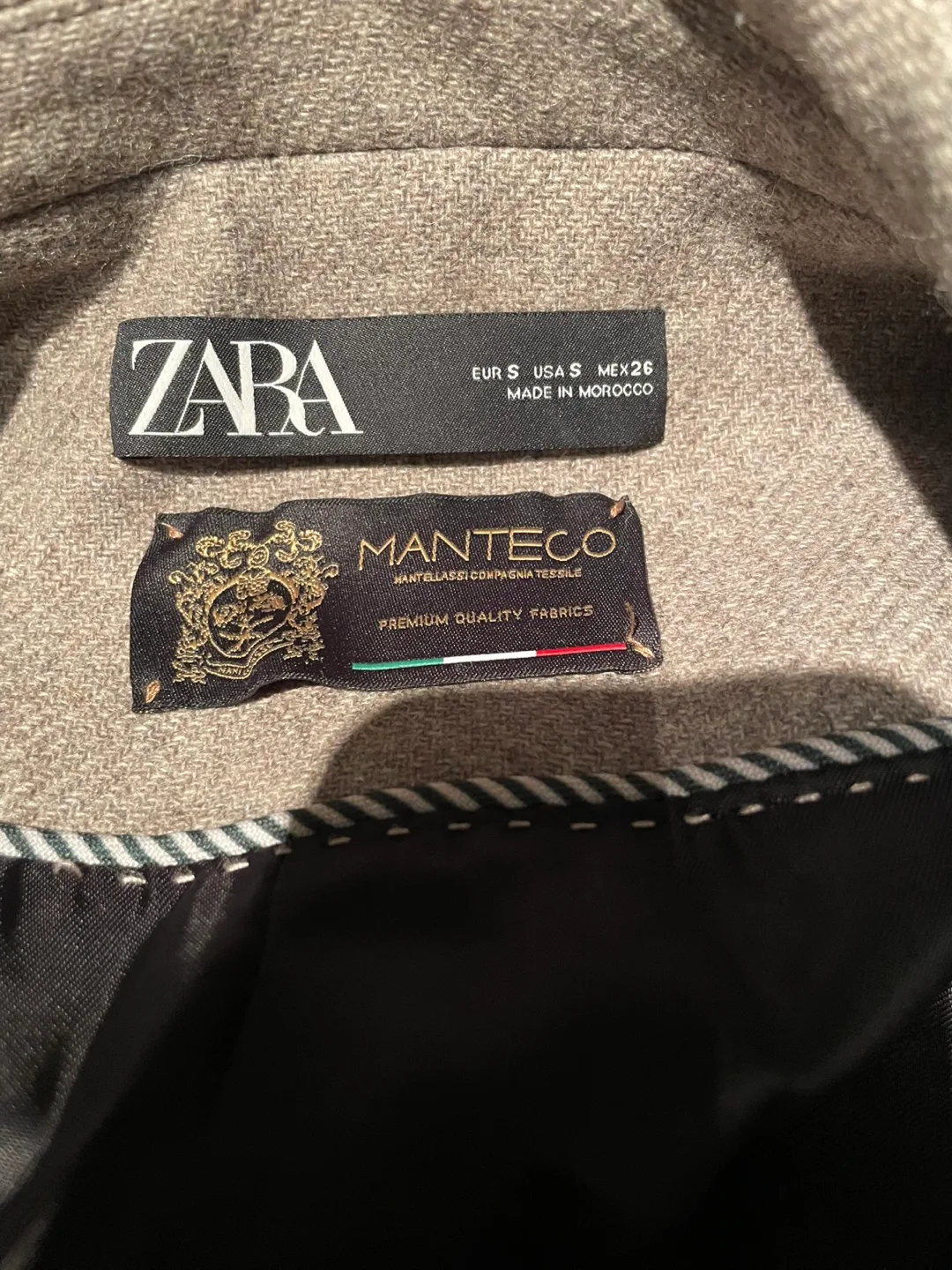 Zara Grey Double Breasted Wool Coat image indicator(3)