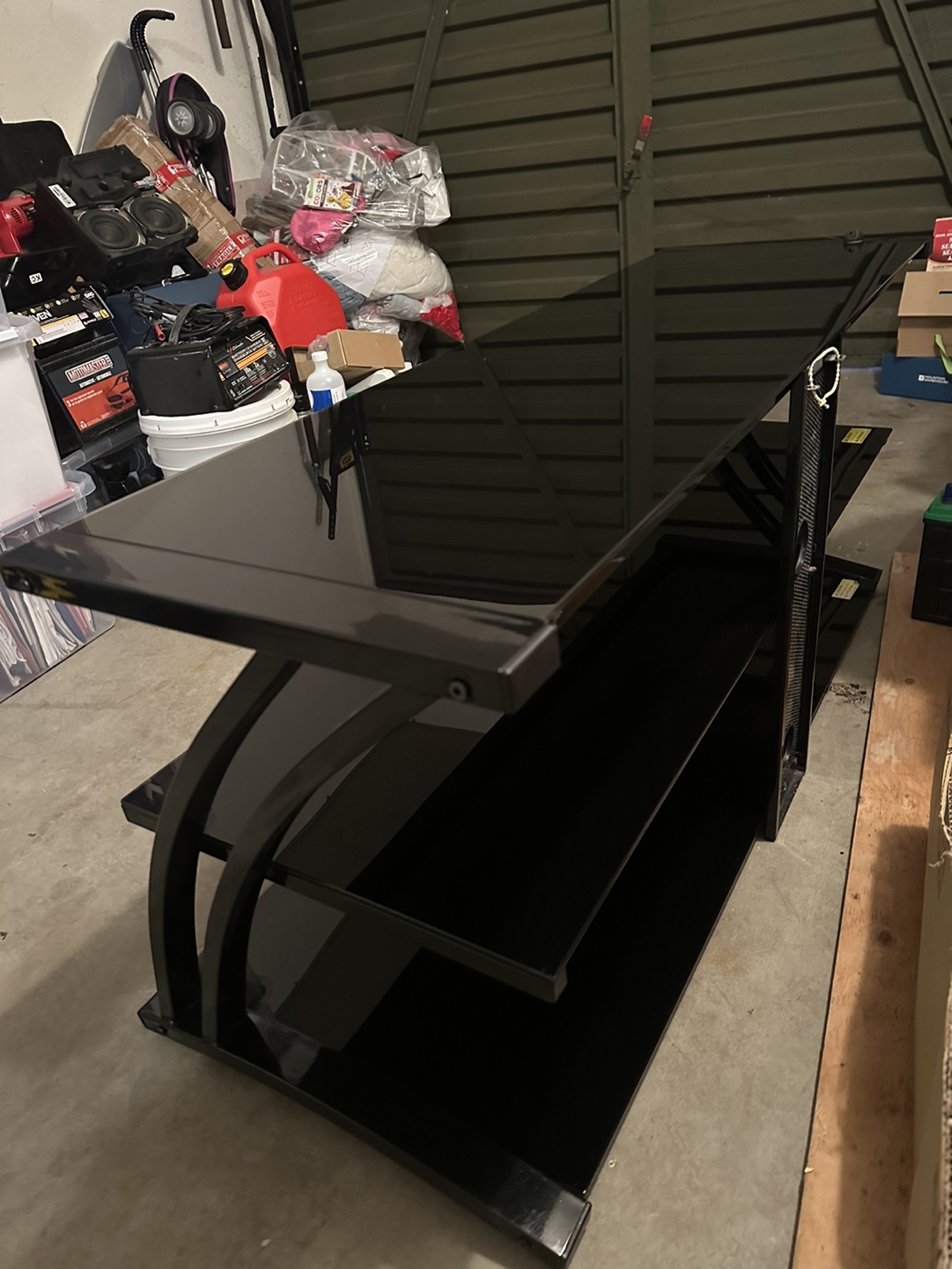 Black Tempered Glass TV Stand - photo 4