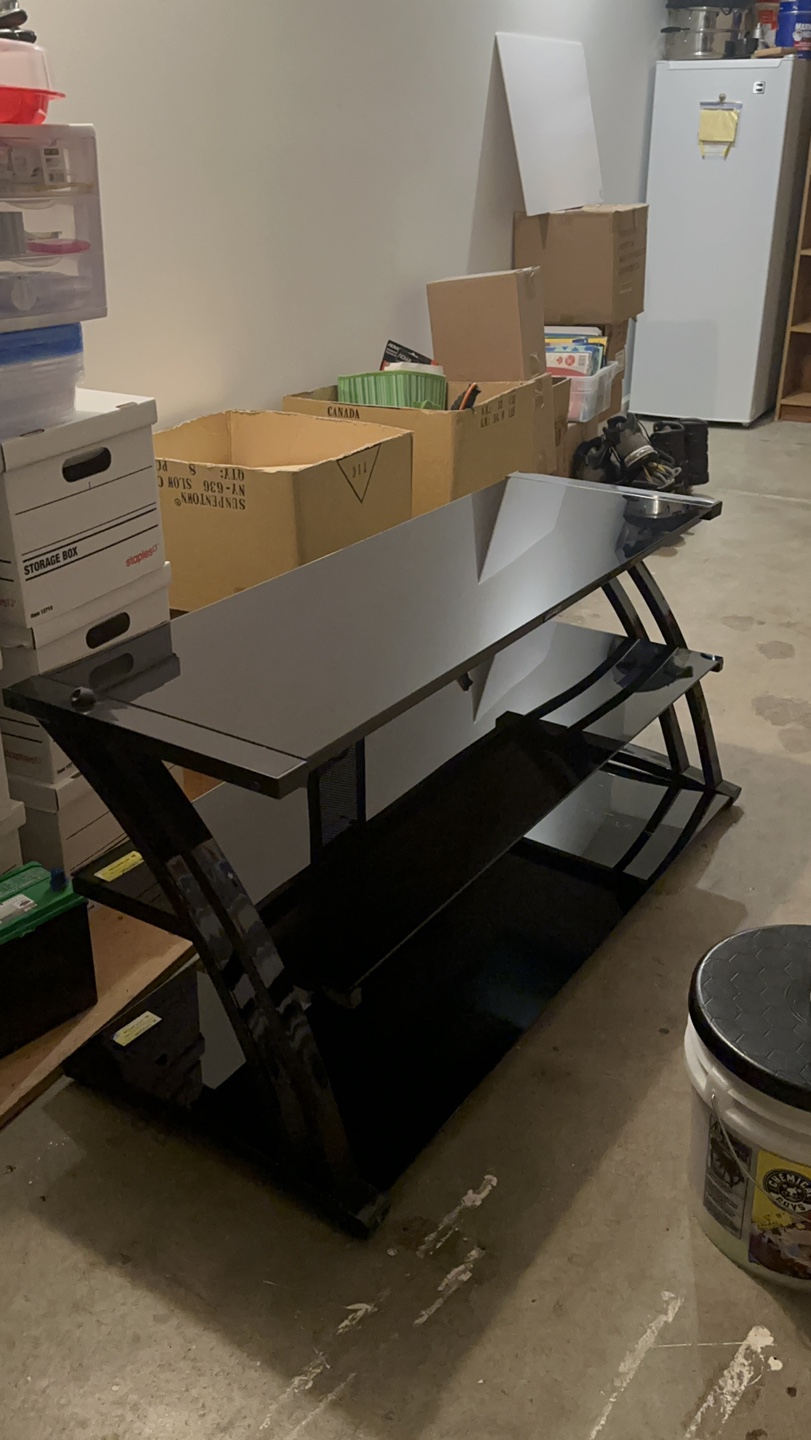 Black Tempered Glass TV Stand