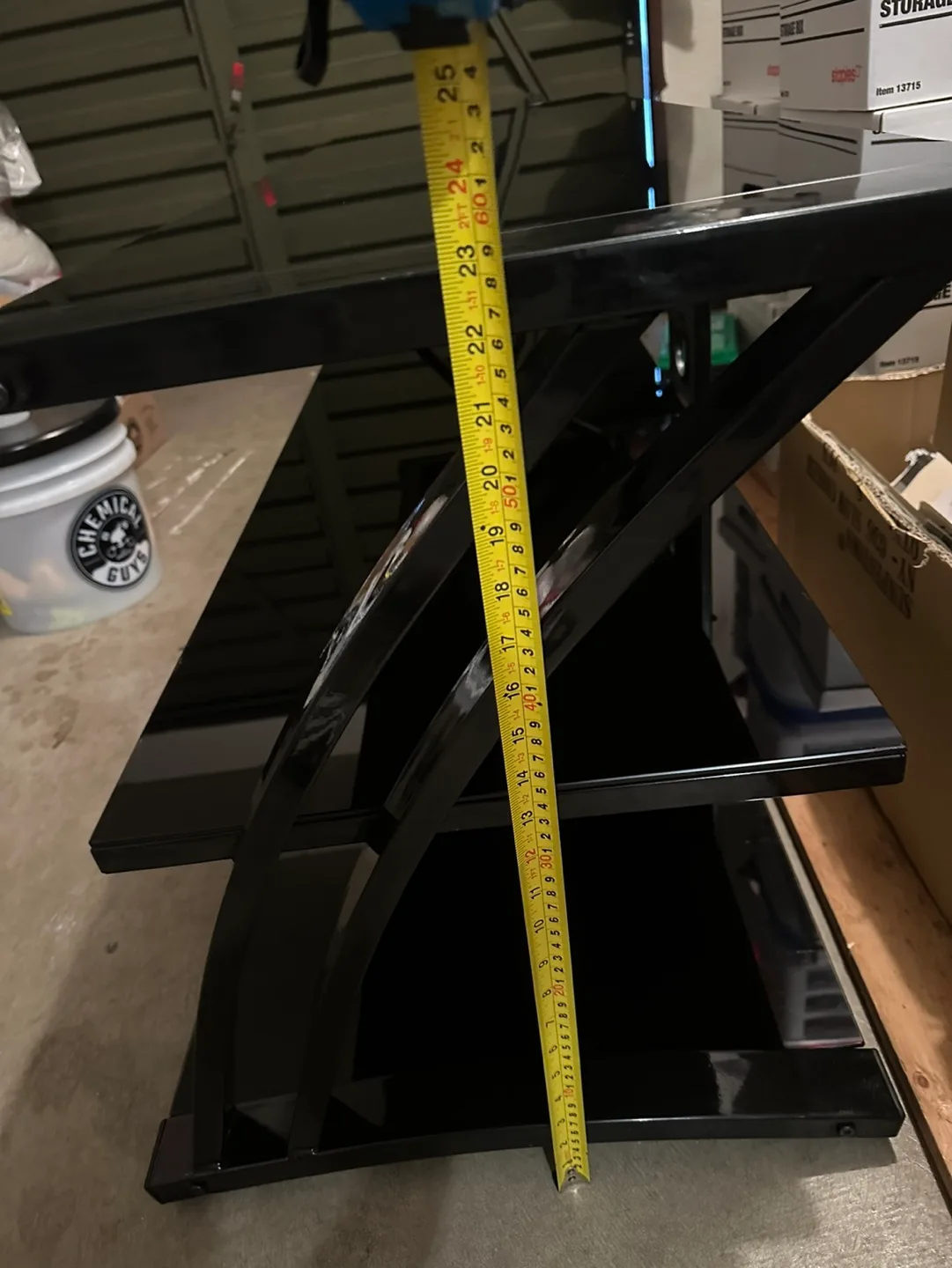 Black Tempered Glass TV Stand image indicator(8)