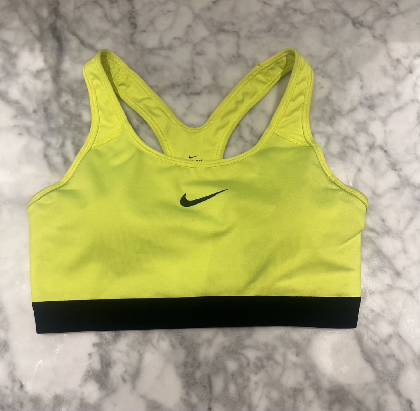 Nike sports bra yellow on sale