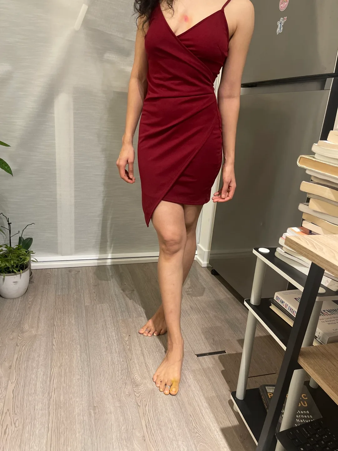 Red Wrap Dress Size Small thumbnail