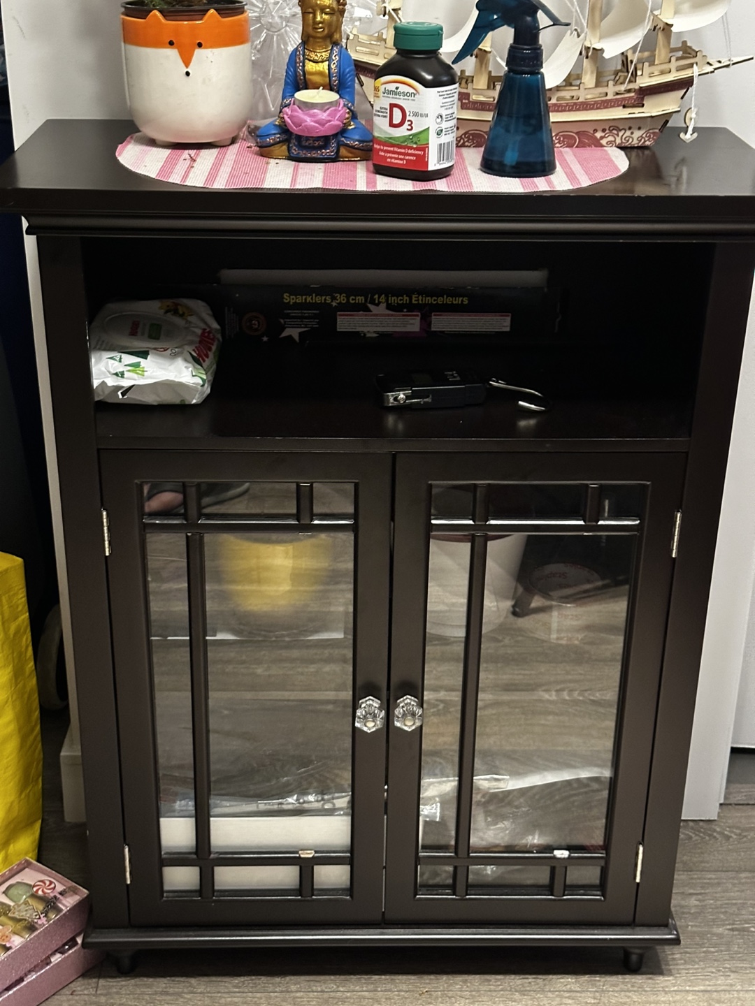 Small Cabinet with Glass Doors