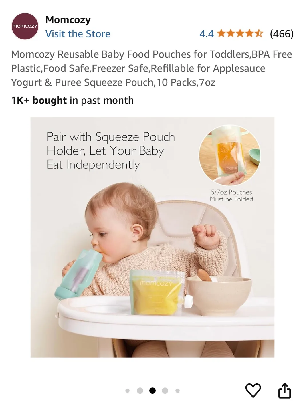 Momcozy Reusable Baby Food Pouches image indicator(4)
