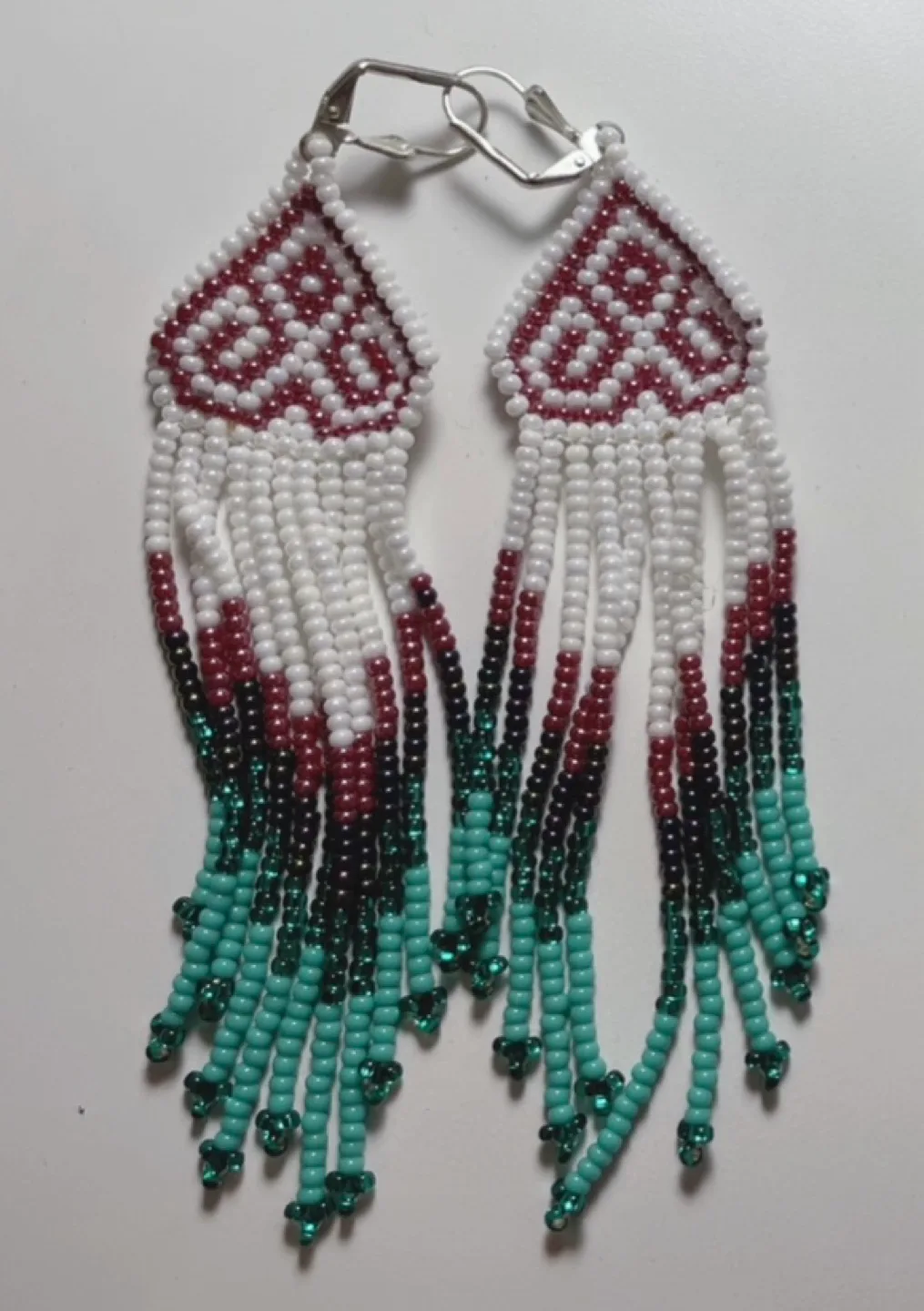 Ecuadorian Beaded Dangle Earrings thumbnail