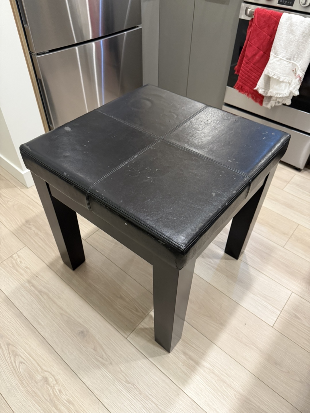 Black Leather coffee table #freecycle