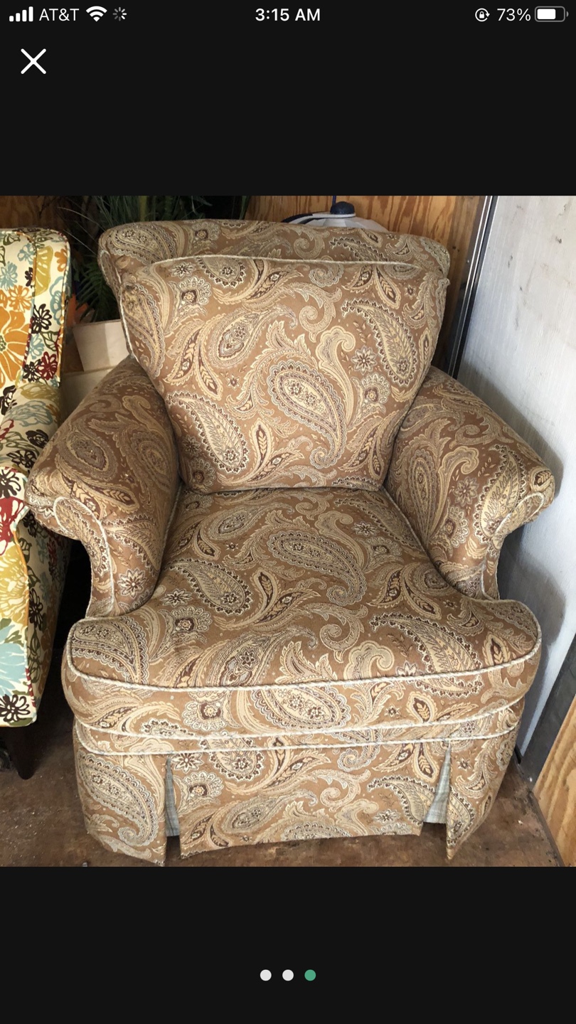 Armchair with paisley pattern