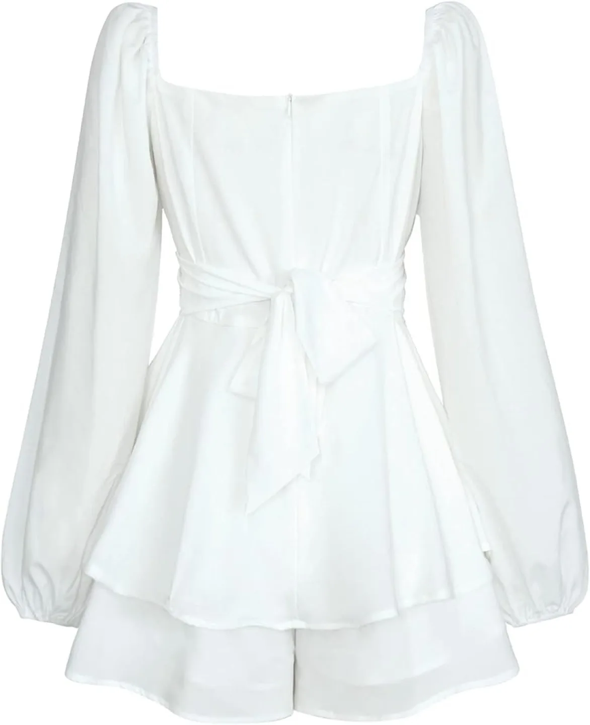 White Puff Sleeve Romper image indicator(5)