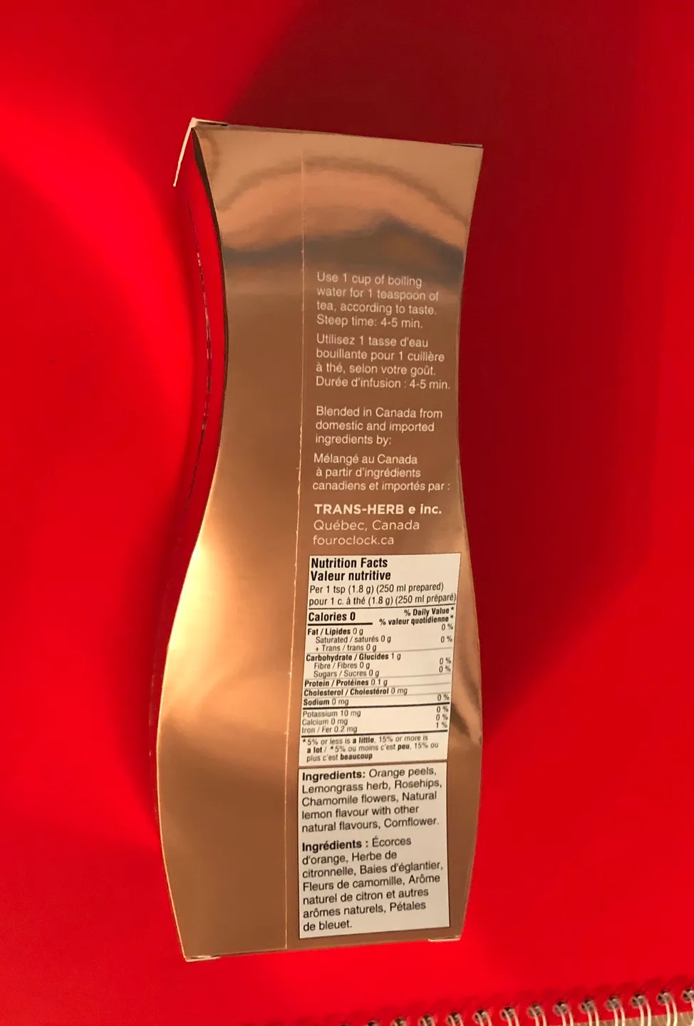 Four O'Clock Chamomile Citrus Herbal Tea image indicator(2)