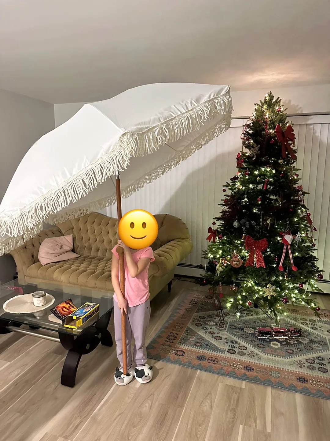 Large White Patio Umbrella image indicator(2)