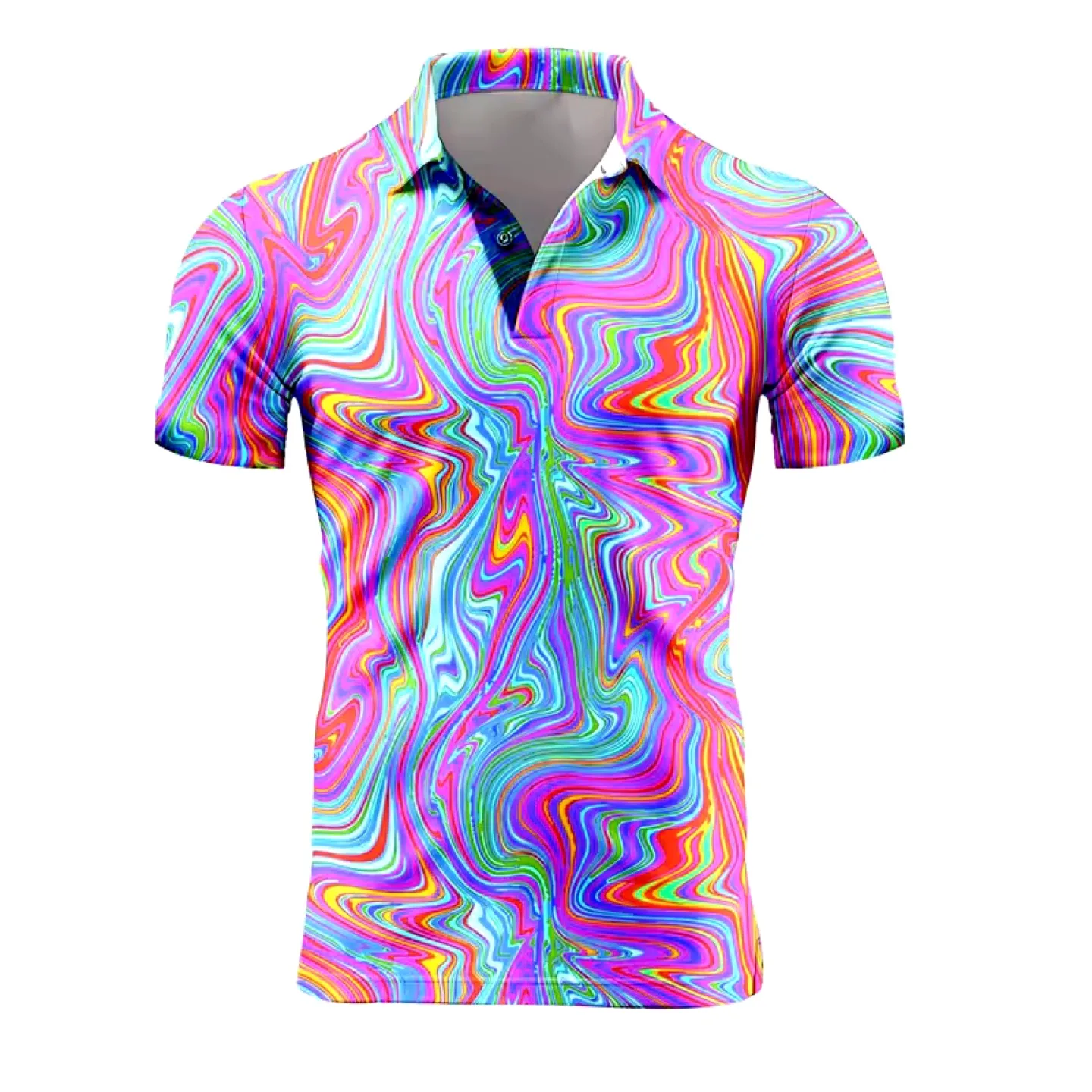 Mens Abstract Swirl Polo Shirt