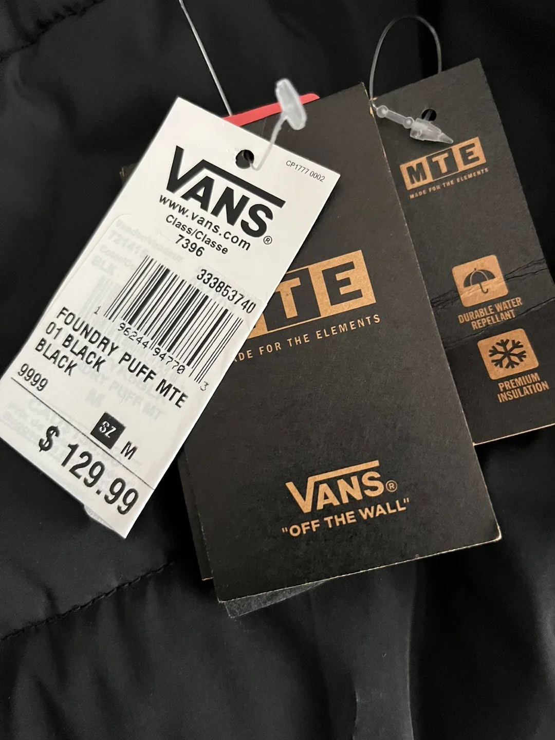 Vans Black Puffer Jacket - Size Medium image indicator(6)