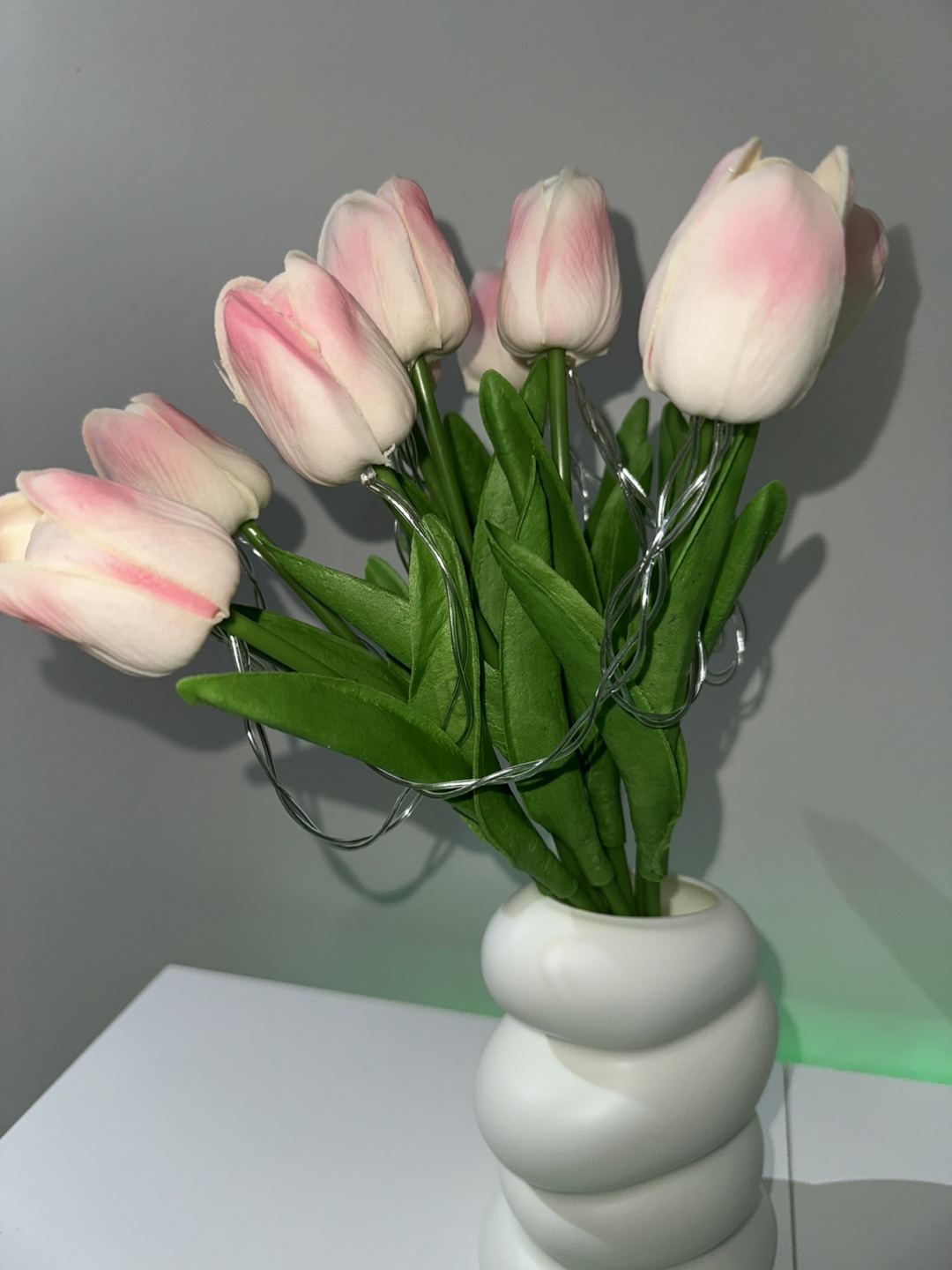 Artificial Flower Bouquet with Vase and Lights #freecycle