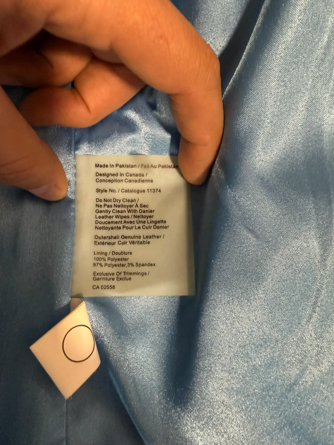 Pink Tartan Blue Leather Jacket image indicator(4)