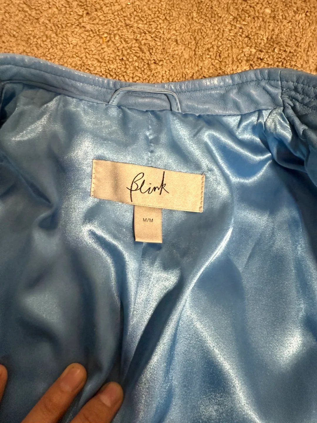 Pink Tartan Blue Leather Jacket image indicator(6)