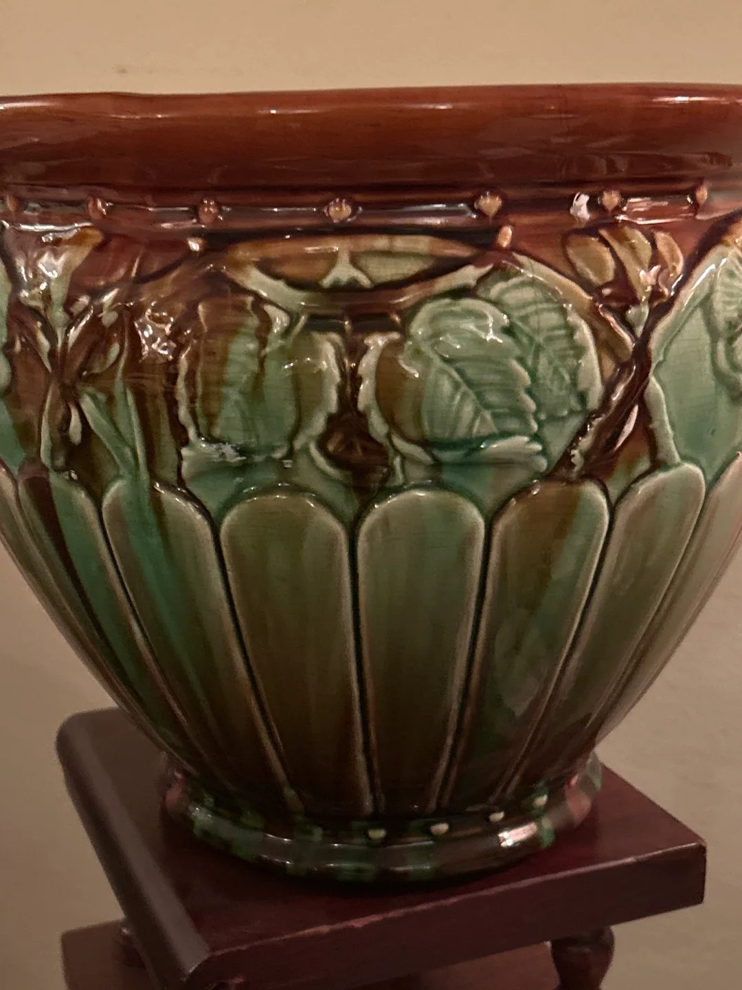 VTG Weller Art Nouveau Majolica Jardiniere Planter image indicator(3)