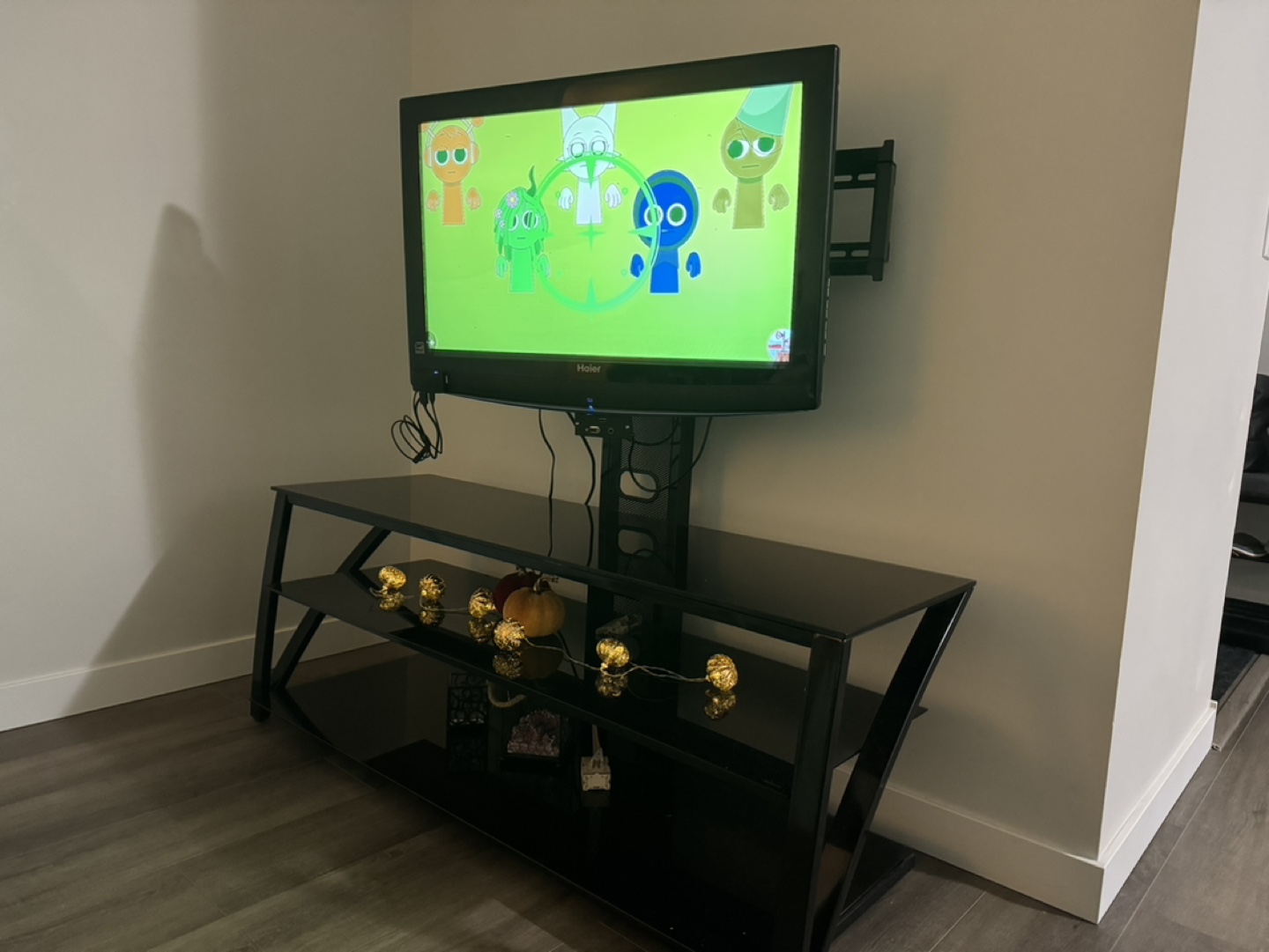 Black Tempered Glass TV Stand