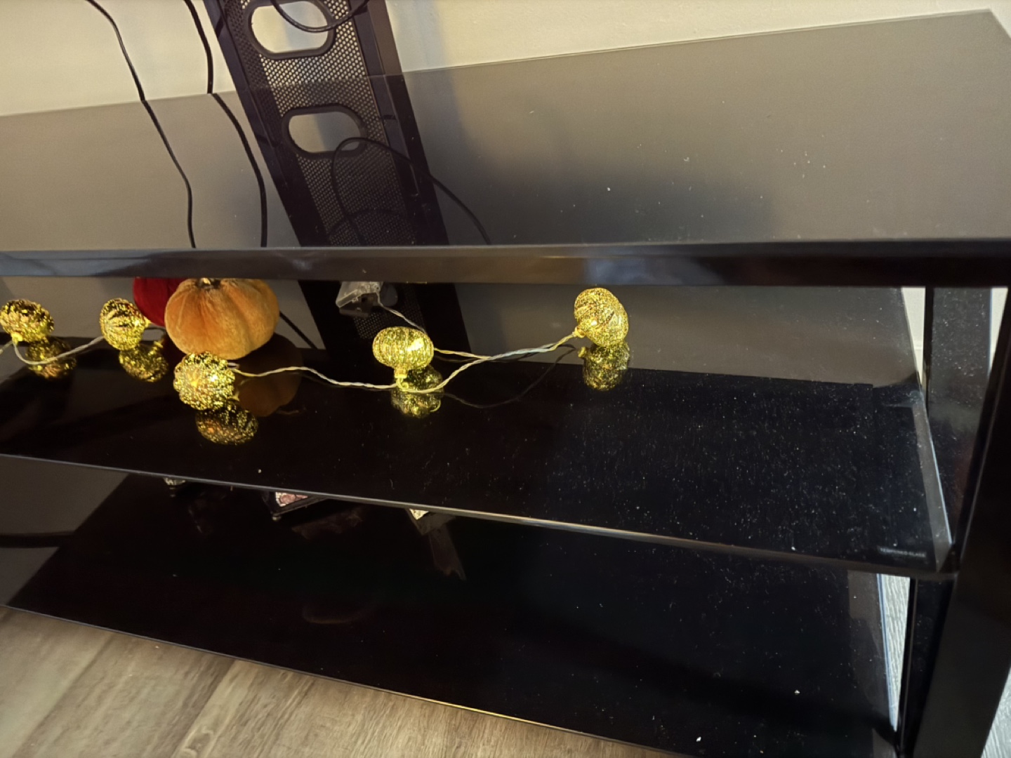 Black Tempered Glass TV Stand - photo 4