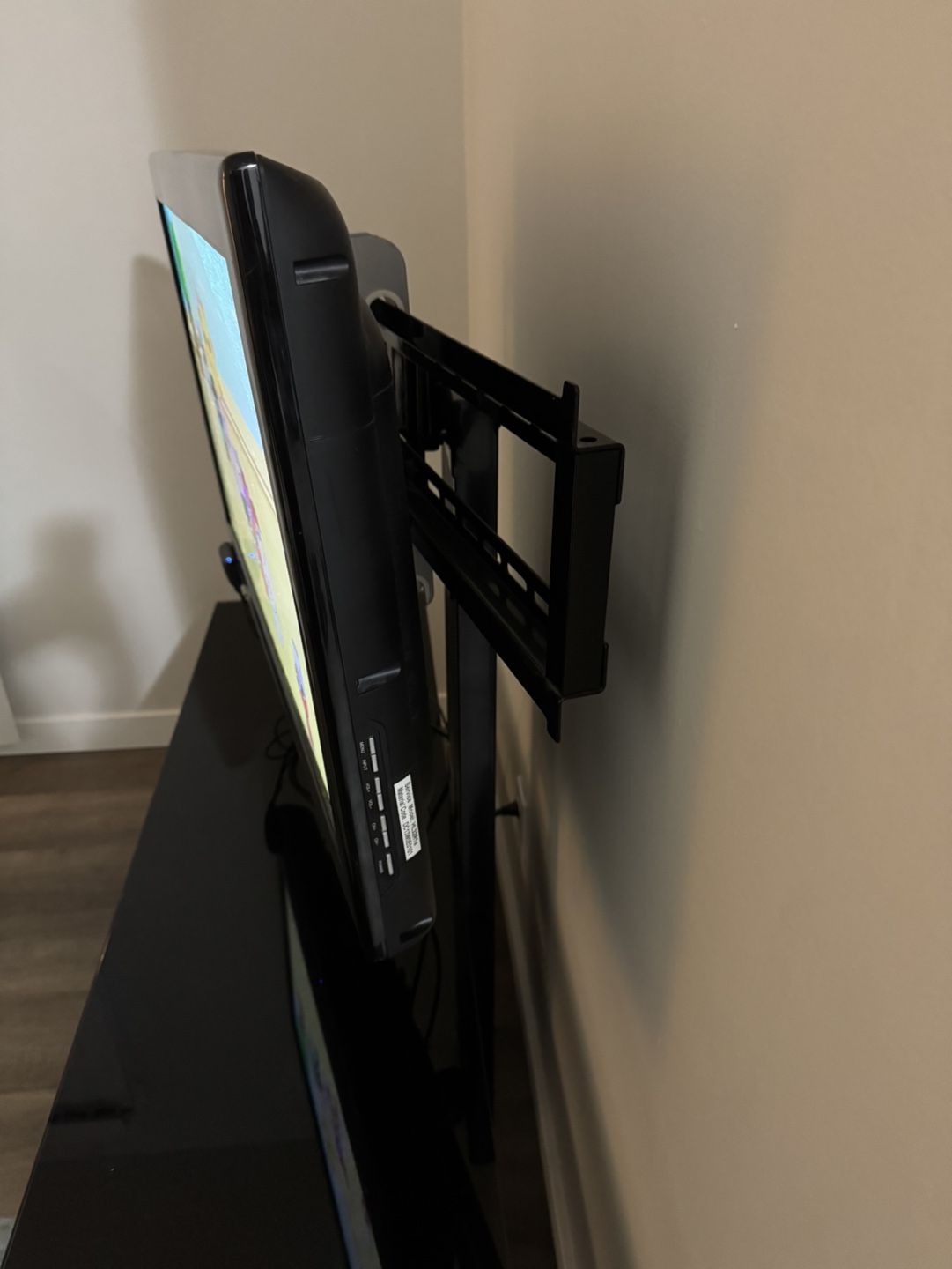 Black Tempered Glass TV Stand - photo 3