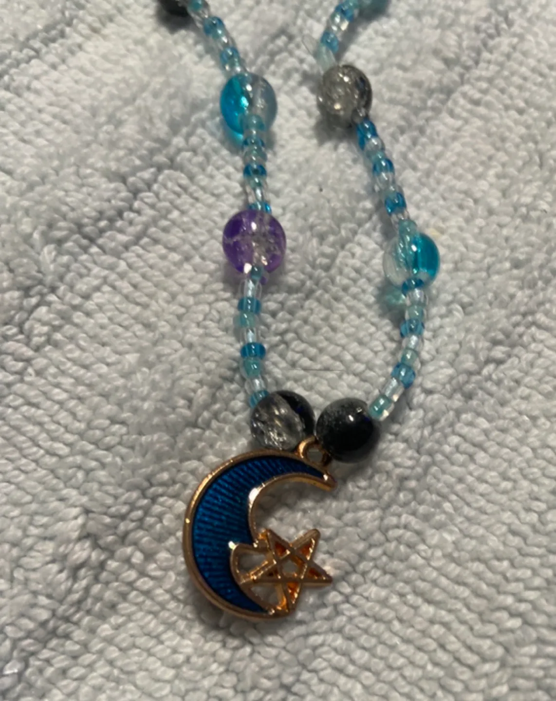 Beaded Moon and Star anklet image indicator(2)