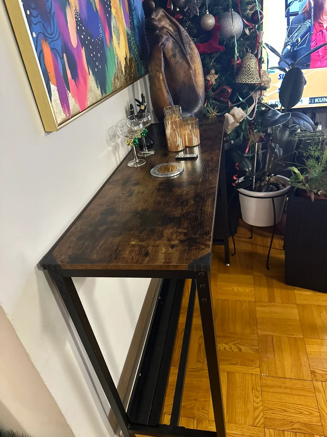 Industrial Console Table with Shelf image indicator(3)