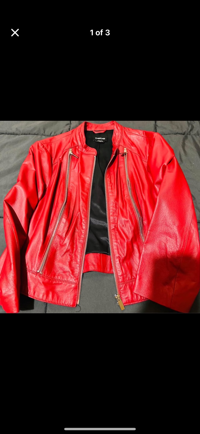 Red Bebe Leather Jacket