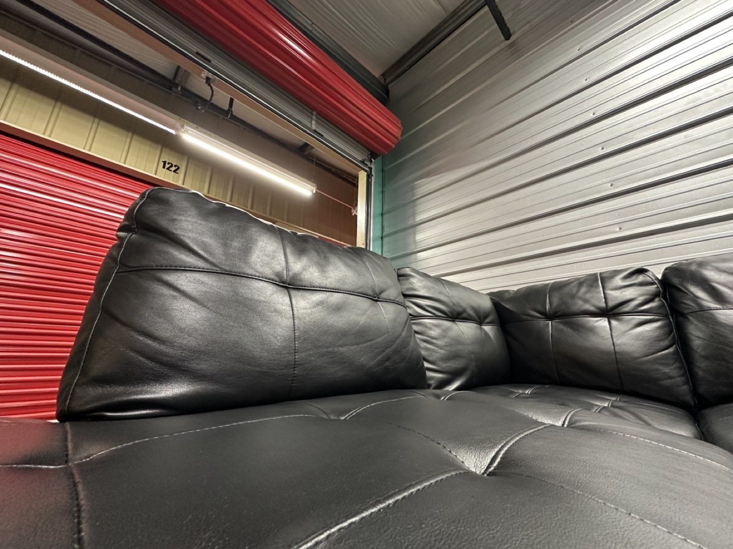 Black Leather Sectional (FREE DELIVERY) - photo 4