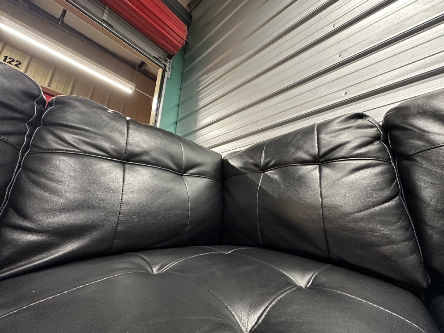 Black Leather Sectional (FREE DELIVERY) - photo 5
