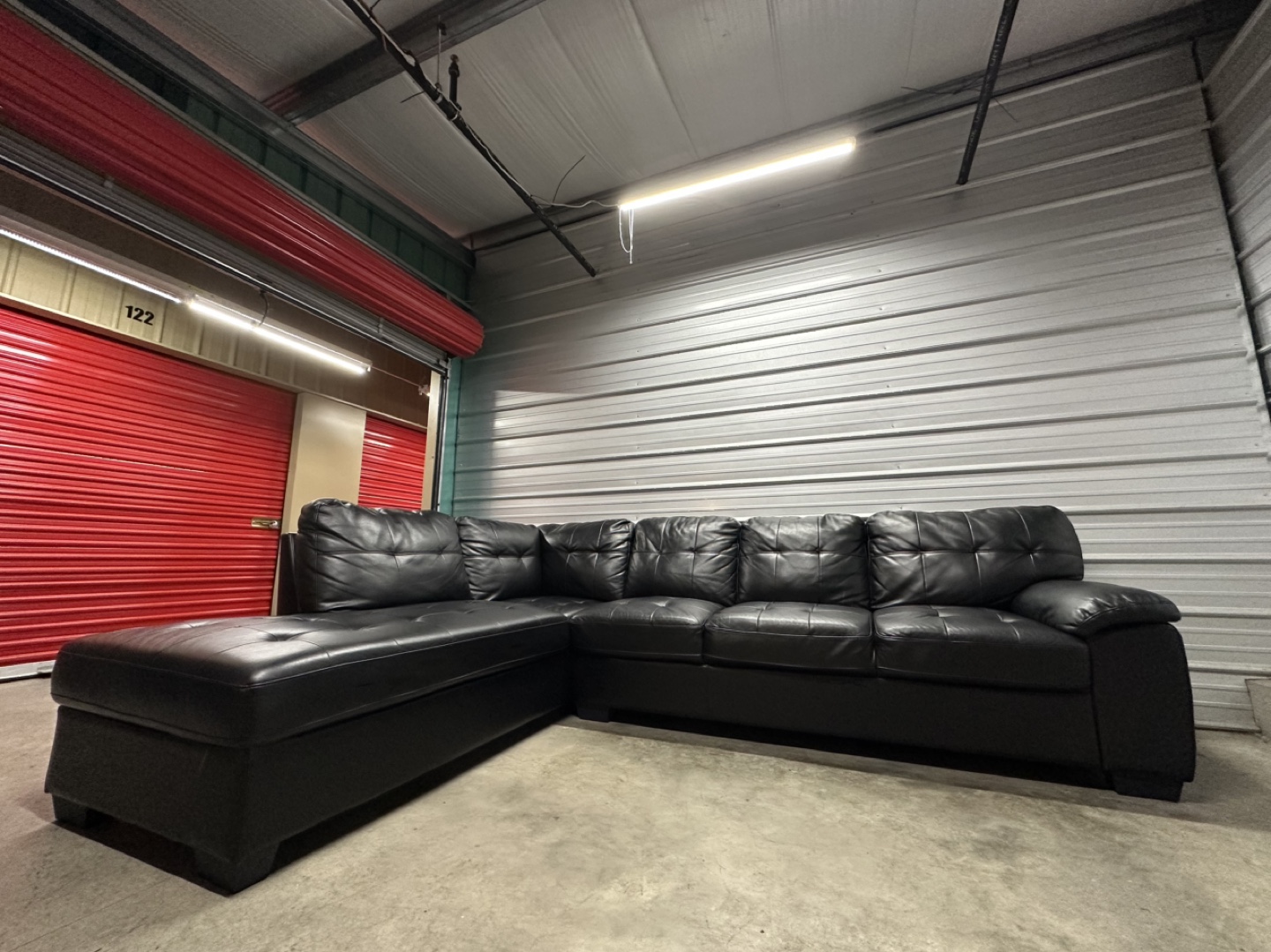 Black Leather Sectional (FREE DELIVERY)