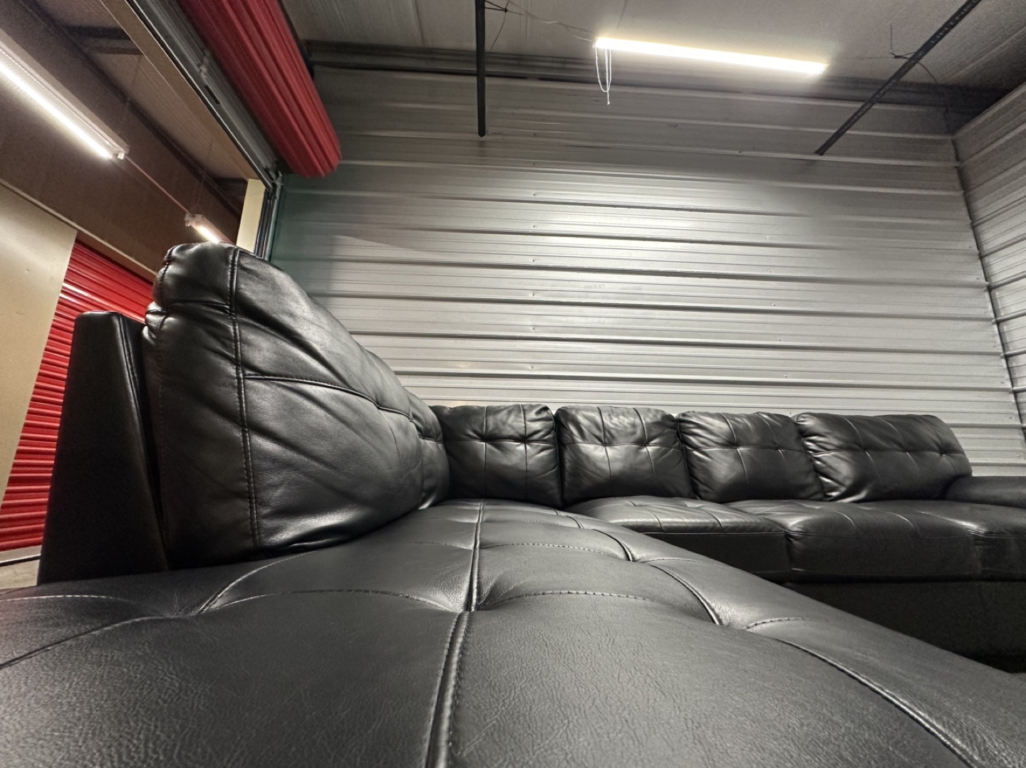 Black Leather Sectional (FREE DELIVERY) - photo 3
