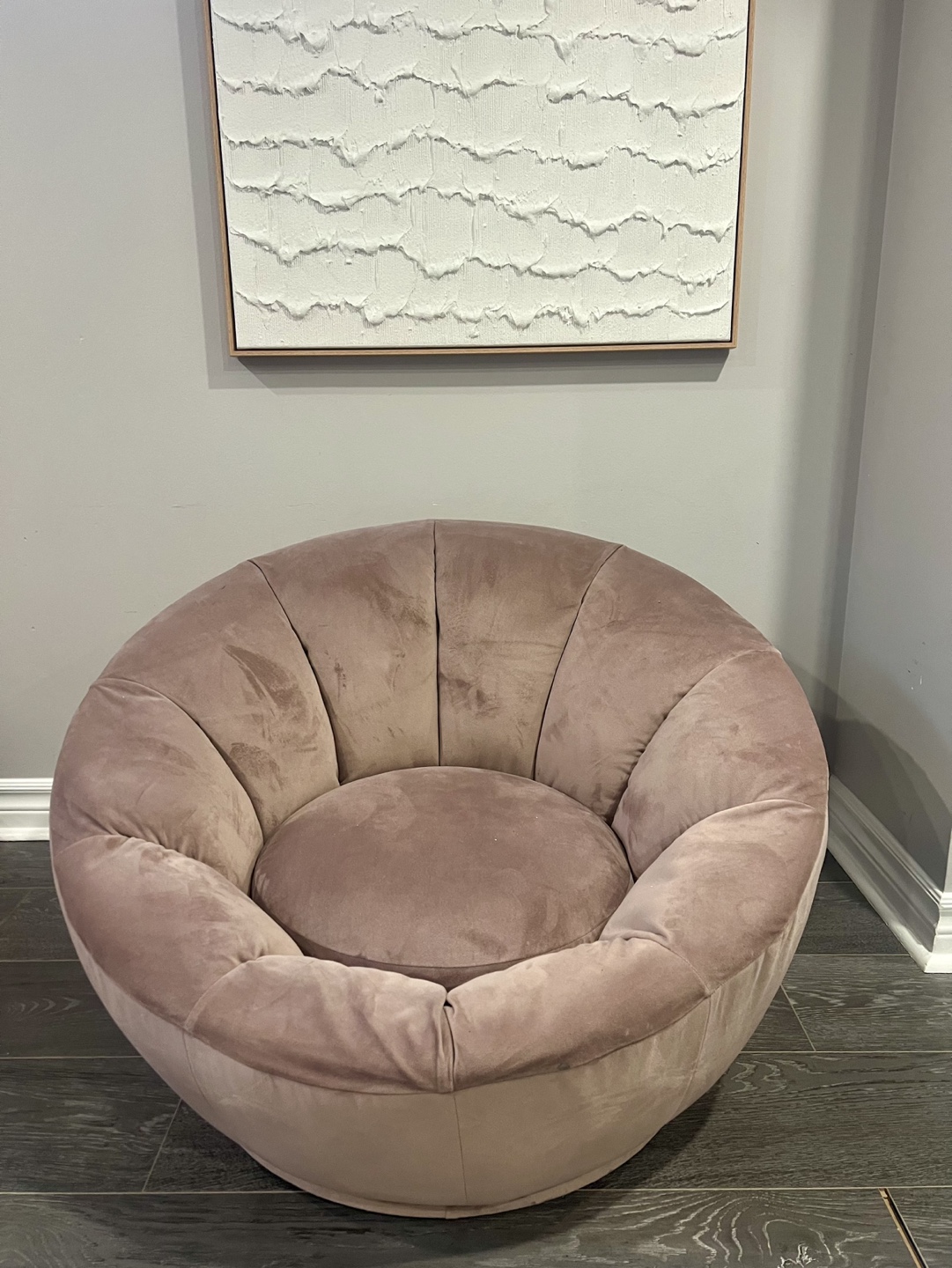 Blush Pink Velvet Swivel Barrel Chair – Modern Accent Chair