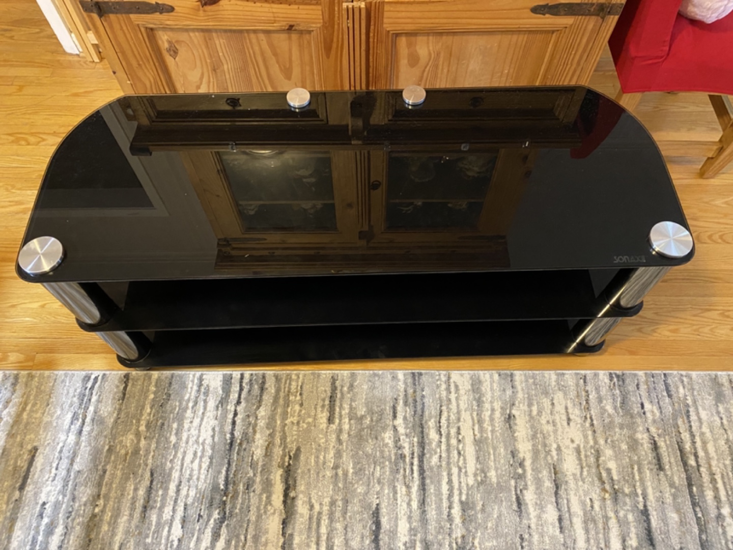Black Glass TV Stand - photo 2