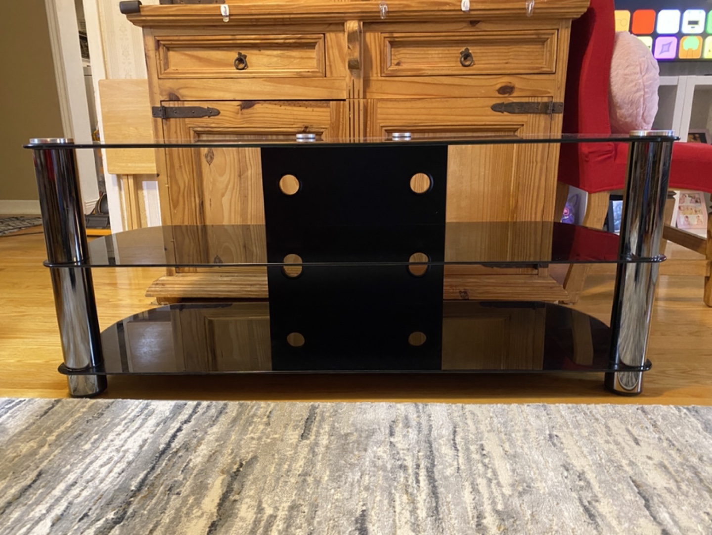 Black Glass TV Stand