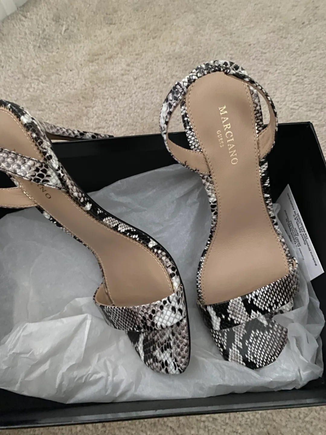 Marciano Guess Snakeskin Heels SZ 7 image indicator(2)