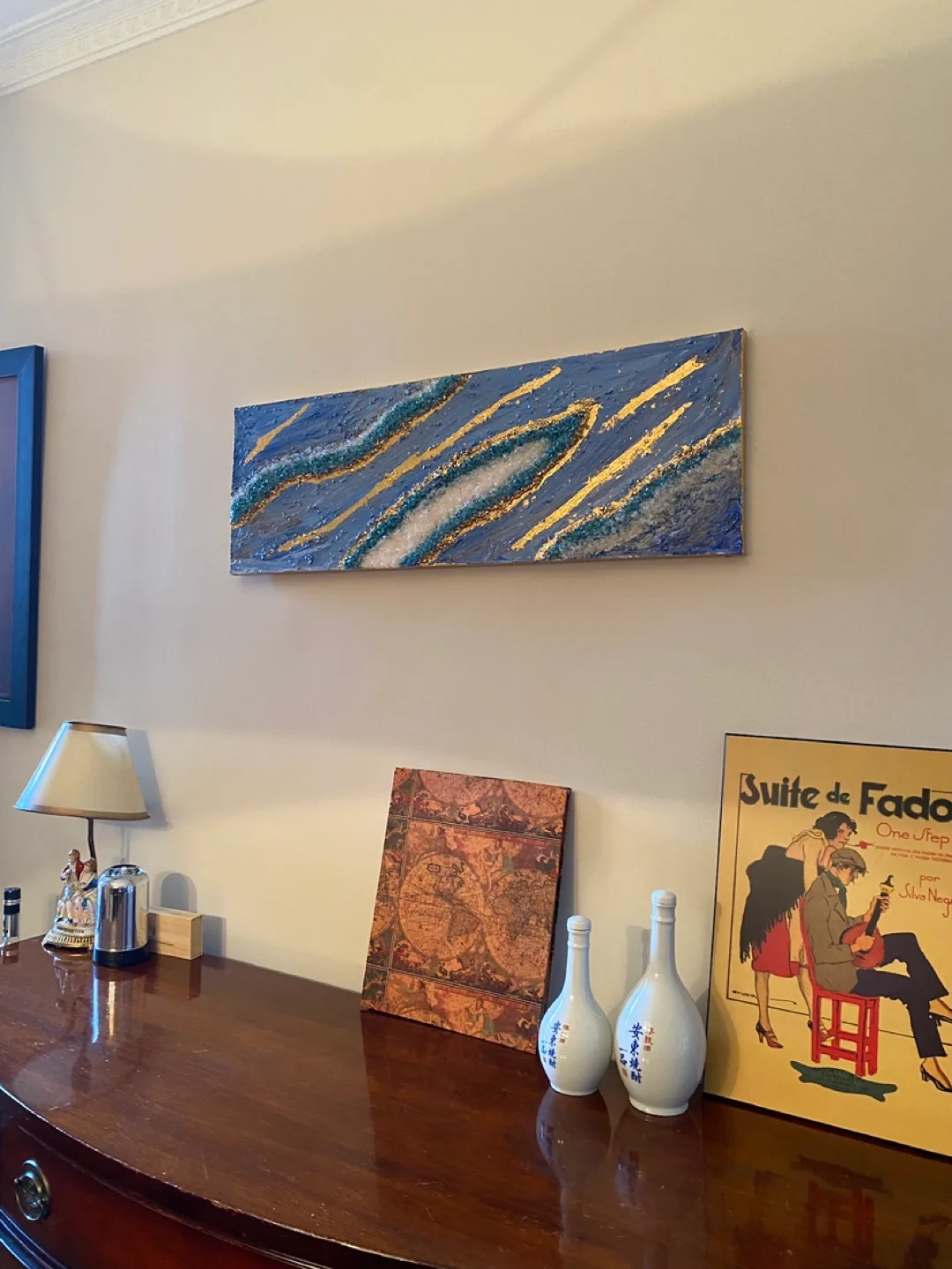 Blue and Gold Abstract Painting image indicator(3)