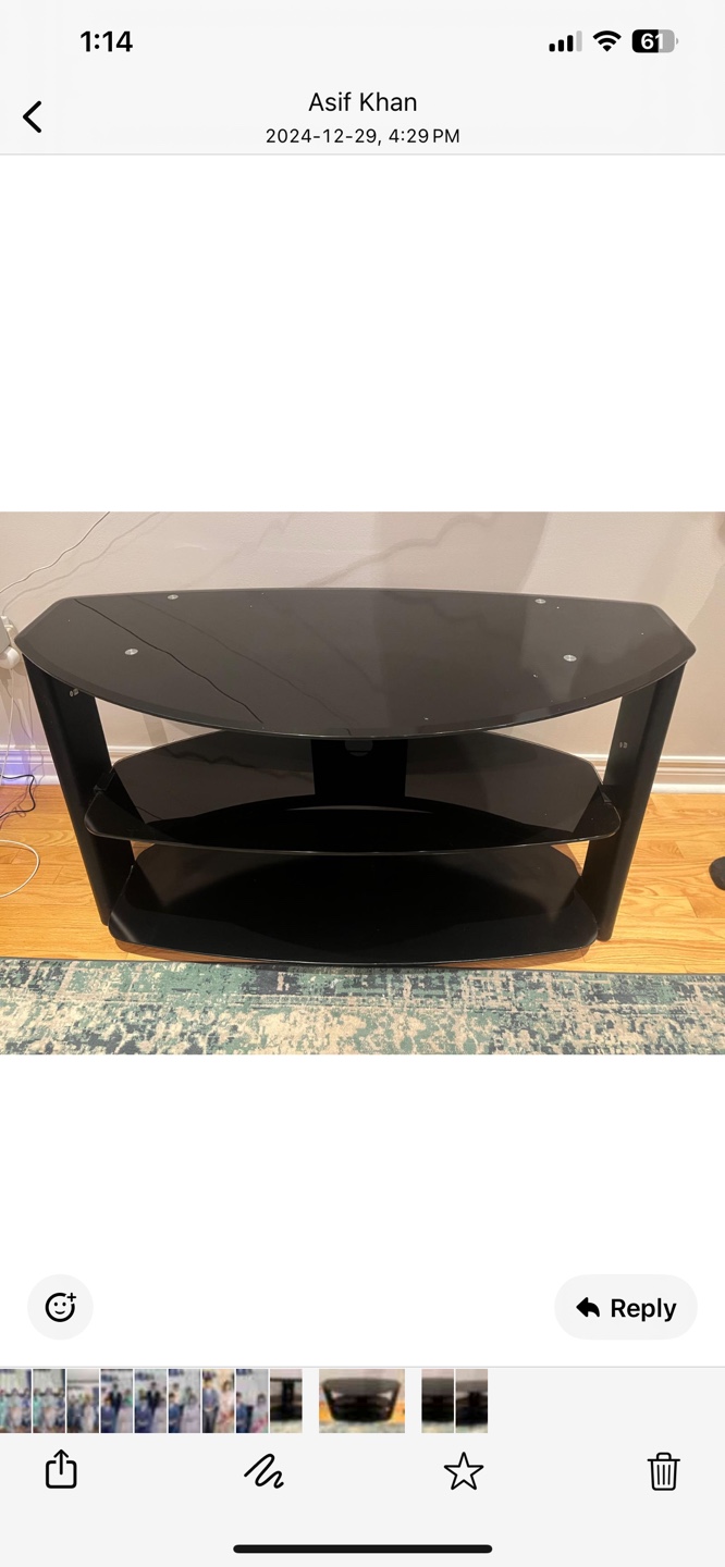Black Glass TV Stand