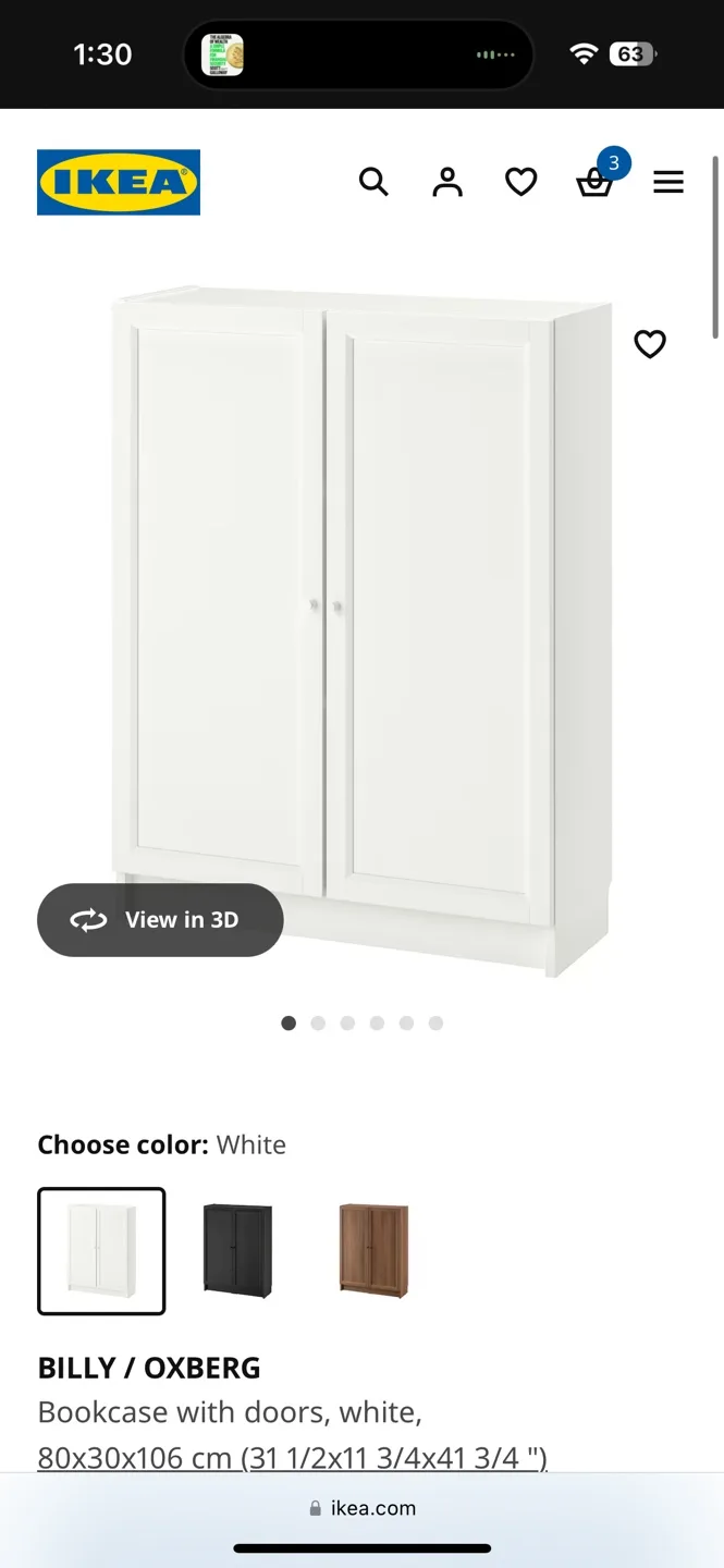 IKEA Billy Bookcase with Doors image indicator(4)