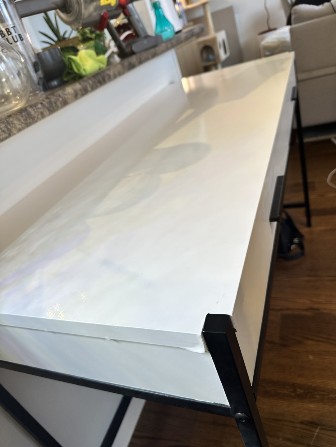 White and Black Desk with Two Drawers - photo 3